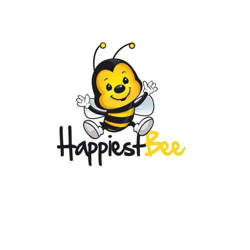 Design a cute, happy logo for Happiest Bee. Design réalisé par patpinky