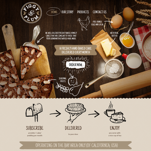Create online brand for traditional, home-baked cake and pudding subscription club Design by DSKY