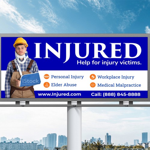 Injured.com Billboard Poster Design デザイン by Sketch Media™