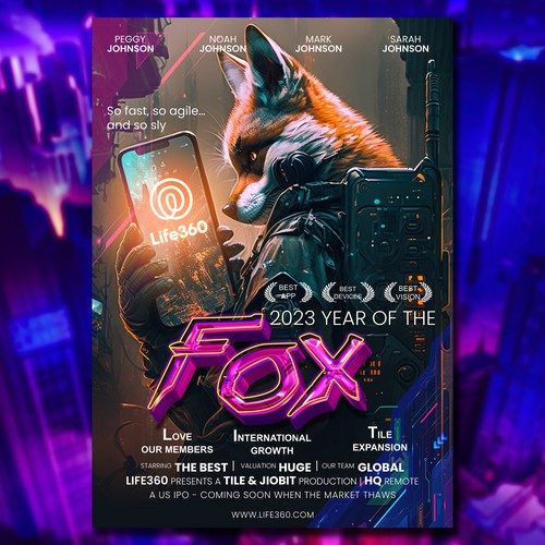 Life360 2023 Year of the Fox Poster Design by Rockinrule