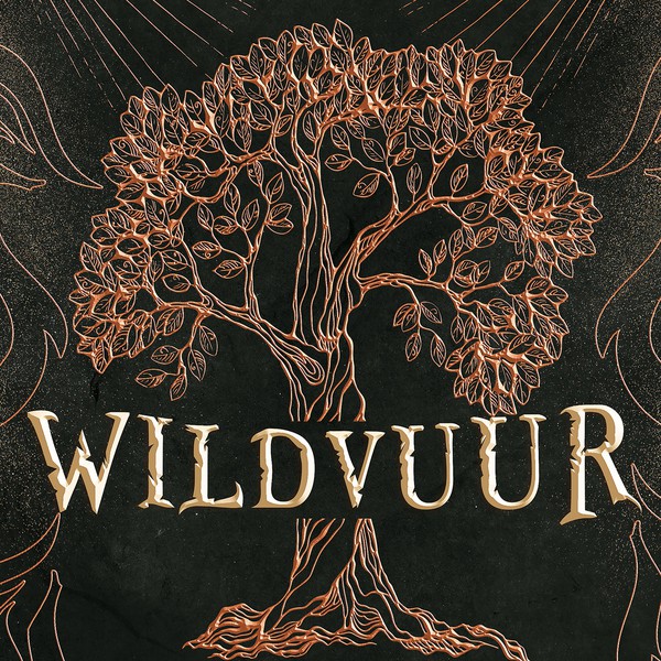 Design by Wonderburg titled "Book cover for fantasy debut inspired by ancient trees, fire, stone, magic and two brothers saving the world..."