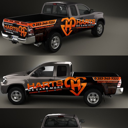 Harts Service Toyota Tacoma Partial Wrap Design by Nick T.