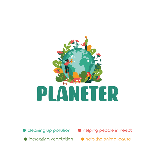 Create an inspiring logo for Positive Planet People Design by Ameline Studio