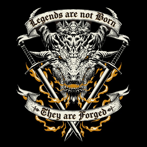 HANDMADE DRAGON VECTOR ILLUSTRATION