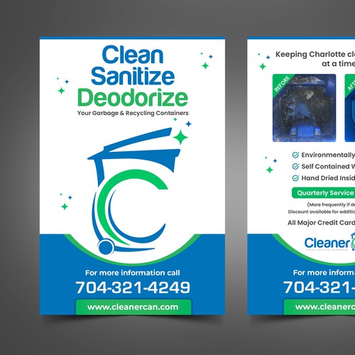 Design a Promotional Flyer for Our Trash Can Cleaning Business Design by Artist@Joy Dey