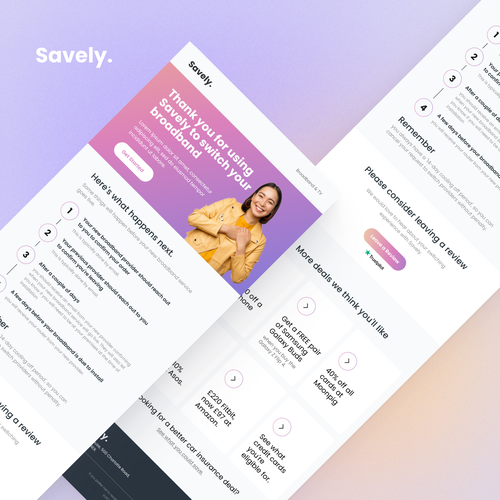Design a welcome email for our broadband switching service. Design by Letter Play