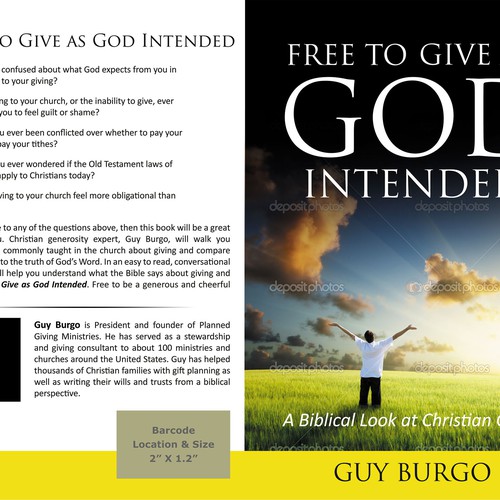 Create a book cover for Free to Give as God Intended Design réalisé par praveen007