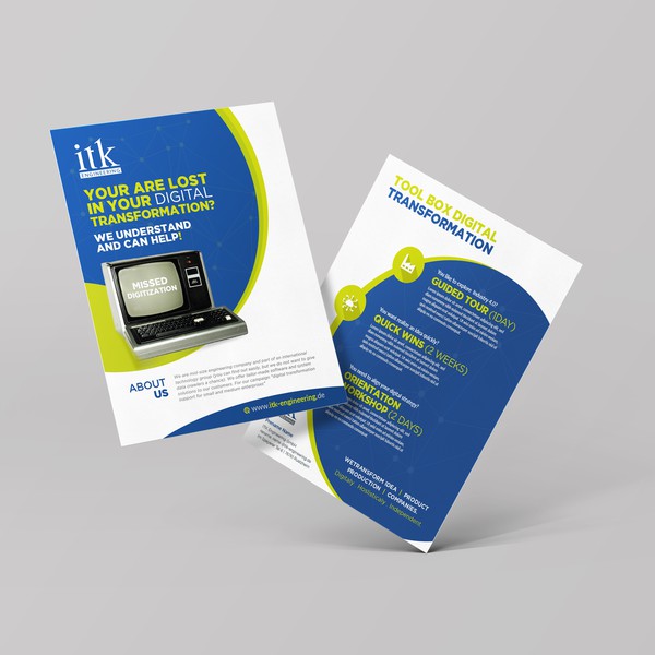 Design by A R T I S T ™ titled "Tech Enterprise needs Two-sided Flyer "Digital Transformation for SME""