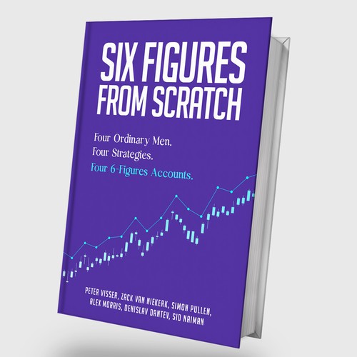 Design an E-book cover that teaches people how to build 6-figure trading accounts, that pops! Design by Kosmos Creatives