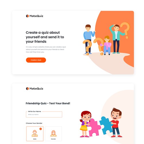 Redesign of a very popular quiz site (MateQuiz.com) Design by unbox.style⚡️