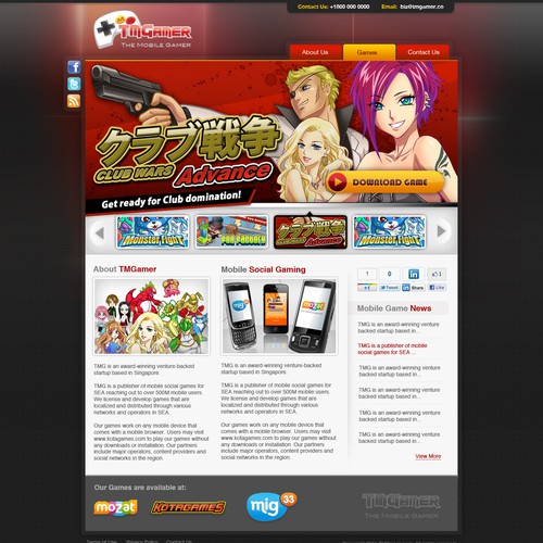 website design for TMGAMER Diseño de julxz