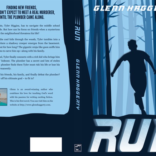 Create an awesome book cover for a middle-grade boys adventure story, Run! Design by coverquill