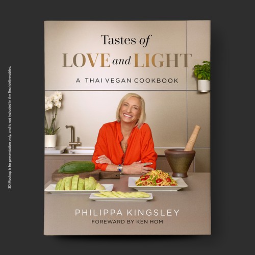 "Luxury Thai Vegan Cookbook Needs Premium Cover" winning Logo design