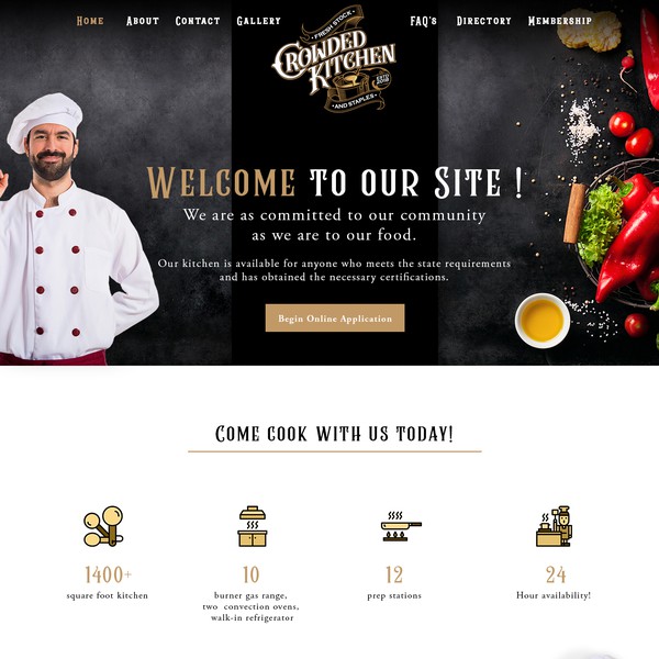Design by Sebastian ✅ titled "Website concept for a  Community Cookhouse"
