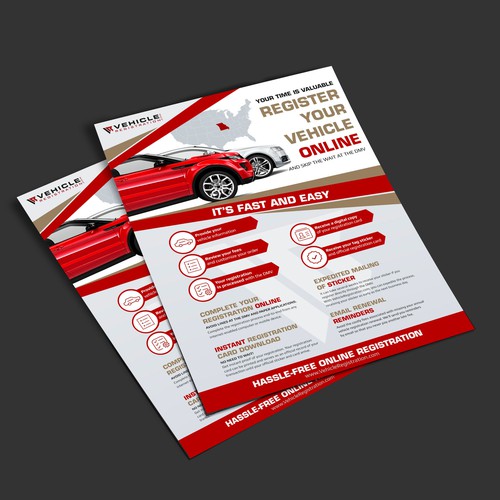 One-Page Flyer for VehicleRegistration.com Réalisé par vinceart