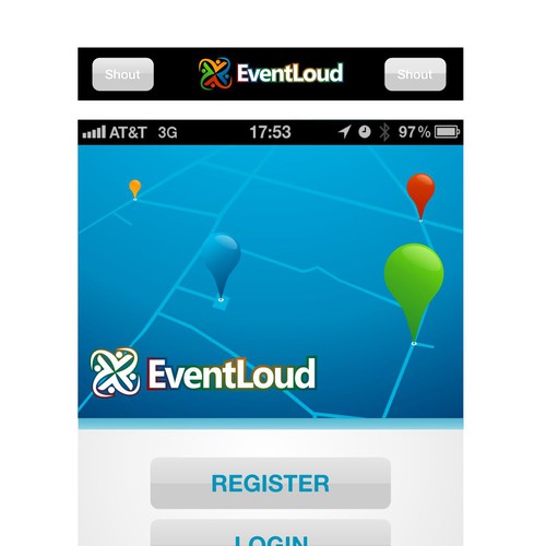 EventLoud iPhone App Logo+Splash Screen Design デザイン by KNRGN