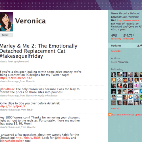 Twitter Background for Veronica Belmont Design by Brooke Macomber