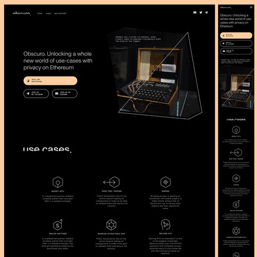 Simple, impactful landing page to appeal to crypto and DeFi community Design von Caffinated