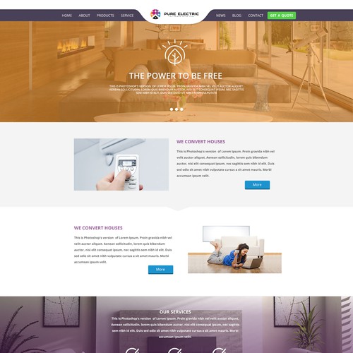 Pure Electric - the power to be free -  Theme our website Design von ☑️VPcacao