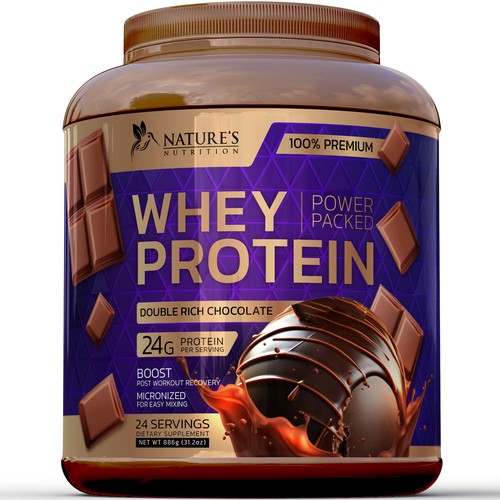 Tasty Whey Protein Chocolate Design Needed for Nature's Nutrition Design by R O S H I N