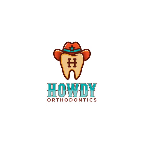 ISO fun, youthful, western themed logo for an orthodontic dental practice in the suburbs Design by Ovita ✏️