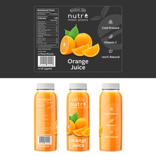 Easy Orange Juice Bottle.. Full Wrap! Design by Max5k