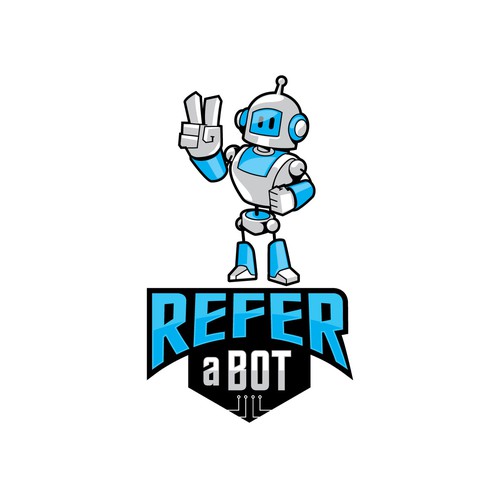 Robot Character/Mascot for Refer-A-Bot Company Design by Custom Logo Graphic