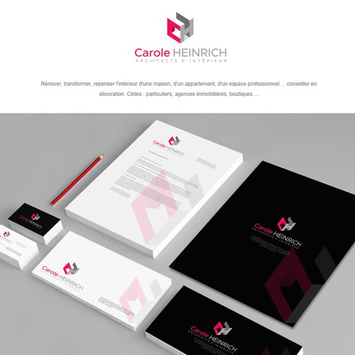 "Une archi veut se démarquer : soyez raffiné et créer son logo CAROLE HEINRICH" winning Postcard, flyer or print