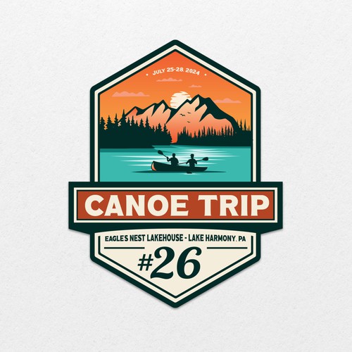 Fun Canoe Trip Logo Design - Annual need! Design by CervusDesigns