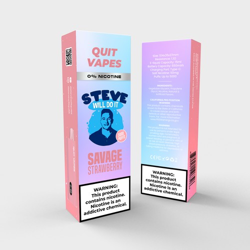 Quit Vape Package for disposable vape device Design by Andy William