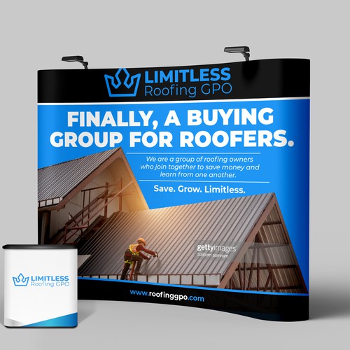 Design a tradeshow backdrop for roofing buying group Design by icon89GraPhicDeSign