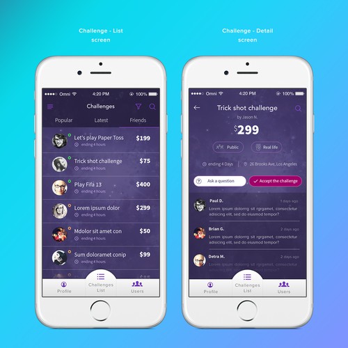 Challenge App Design by Ennomany