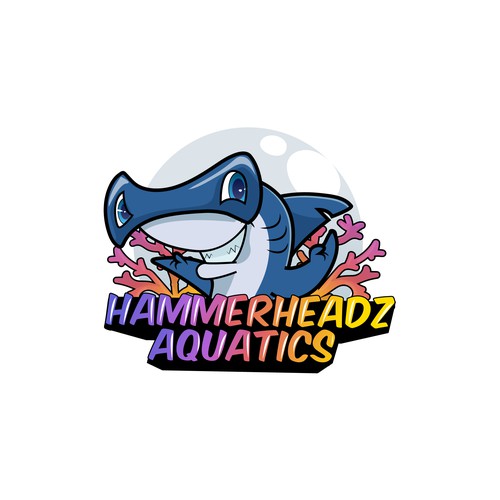 Hammerhead Shark Logo for Custom Salt Water Aquariums and Ocean Coral Farm Company Réalisé par basma salman