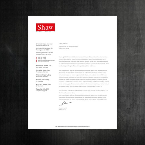 Letterhead for Divorce & Family Law Firm; Modern, Minimalist, Conservative Design Design by Felix SH