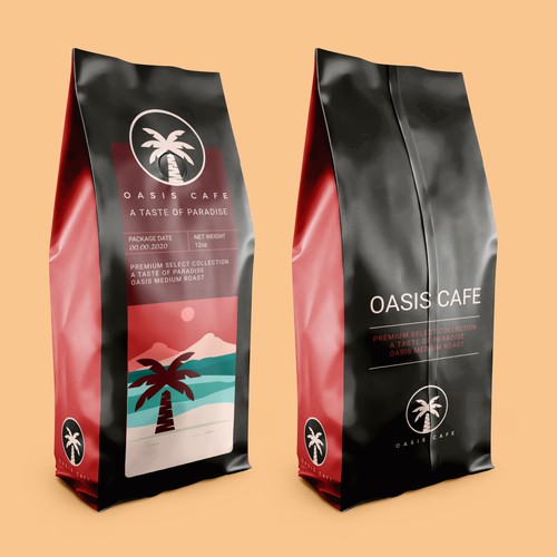 OASIS CAFE COFFEE BEAN PACKAGING DESIGN Design by suraiatonna