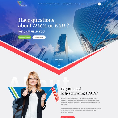 Immigration Work Permit Site Focused Redesign Design by MercClass