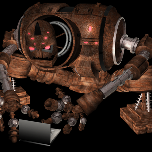 Computer modeled (CG) evil robot illustration Diseño de G.Zach