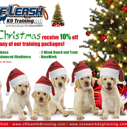 Holiday Ad for Off-Leash K9 Training デザイン by CountessDracula