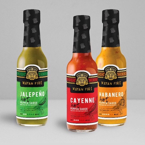 Design di Mayan Fire Hot Sauce di Iva Tan