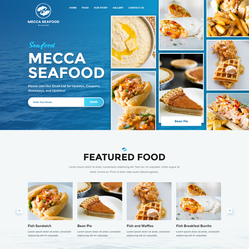 Miami Soul Seafood Restaurant Concept 1 Page Only Design by Pinku