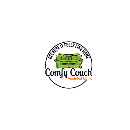 Comfy Couch Assisted Living, can you create love and warmth in a logo