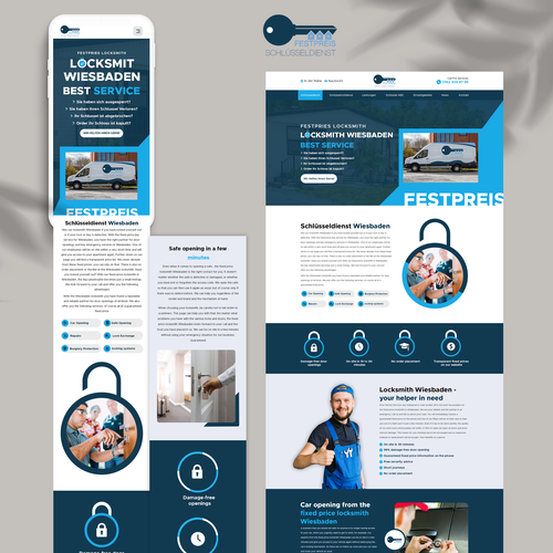 New trusting,  serious and brave design for local locksmith in Germany Design by Graphoria
