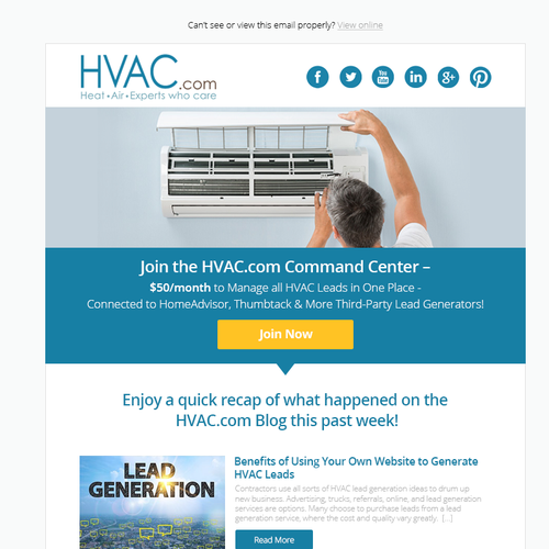 Design HVAC Email Template (MailChimp) - Super Simple & Quick Project! Design by BespokeDesign