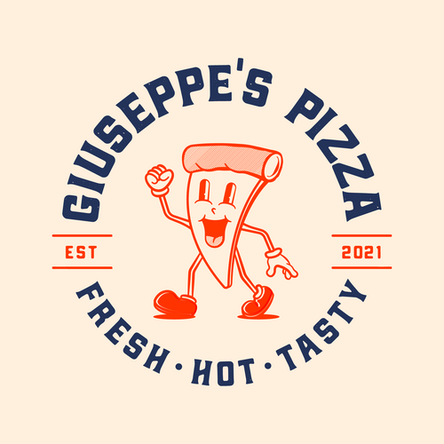 Modern & hip logo for a mobile pizza business Design by BearFace™