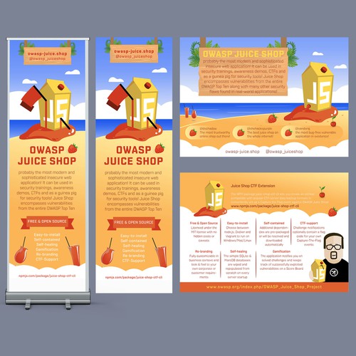 OWASP Juice Shop - Project postcard & roll-up banner Design by Fira Meutia