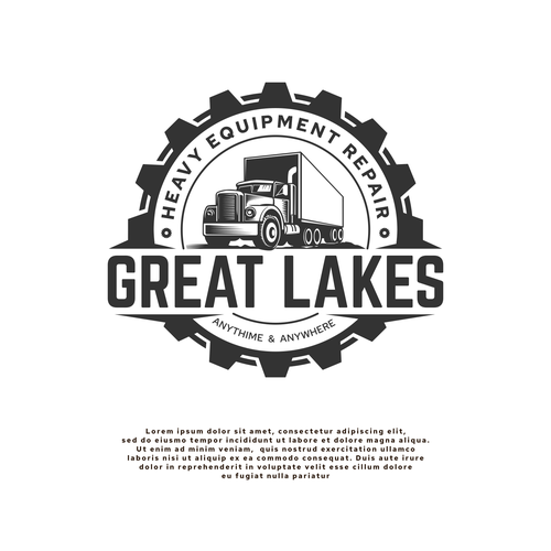 Creative design for heavy equipment repair in the state of Michigan Design by Ion-Art