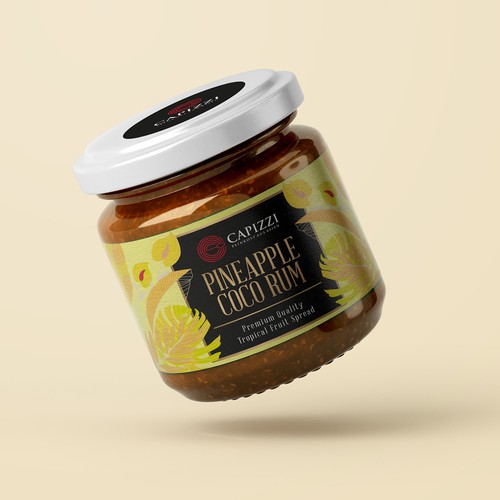 Label for exclusive fruit spreads made of tropical fruit Design by Emran Hayat