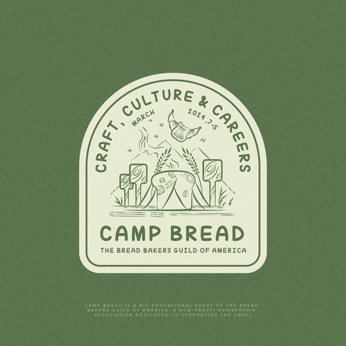 Seeking a playful and evocative logo for Camp Bread--an event for professional bakers Design by GIRA.