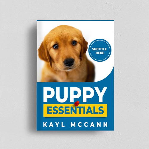Cute puppy behaving badly for book cover Design by Yna