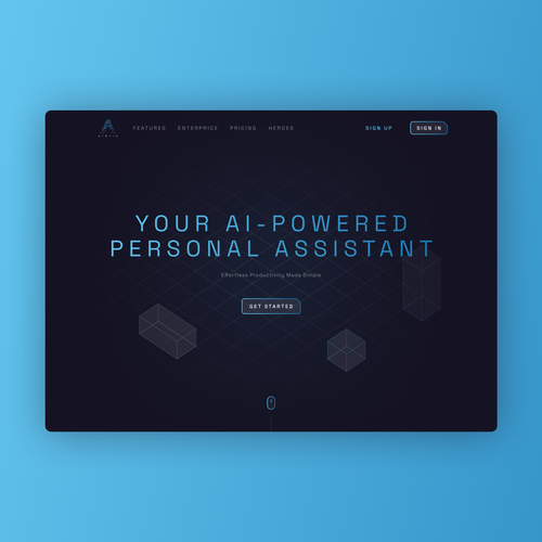 Homepage for new Ai powered personal assistant Design by imwtorres